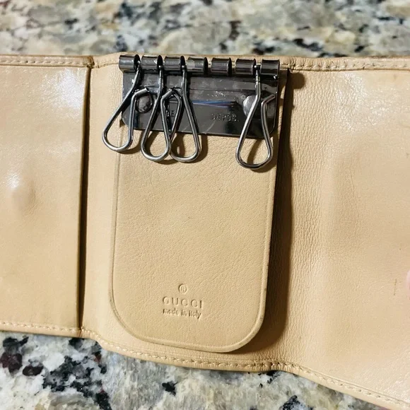 GUCCI Tan Leather Key Wallet 💯 AUTHENTIC - Picture 8 of 15